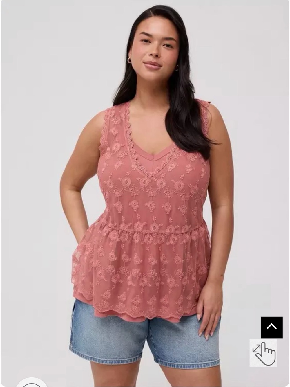 Lace V-Neck Sleeveless Top in Dusty Rose